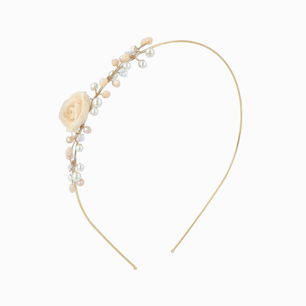 Flower and Bunch of Pearls Headband - osewaya