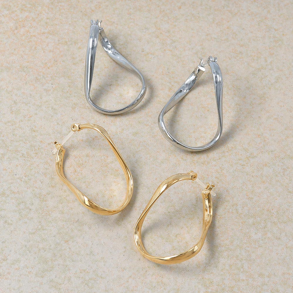 Twisted Hoop Plastic Earrings