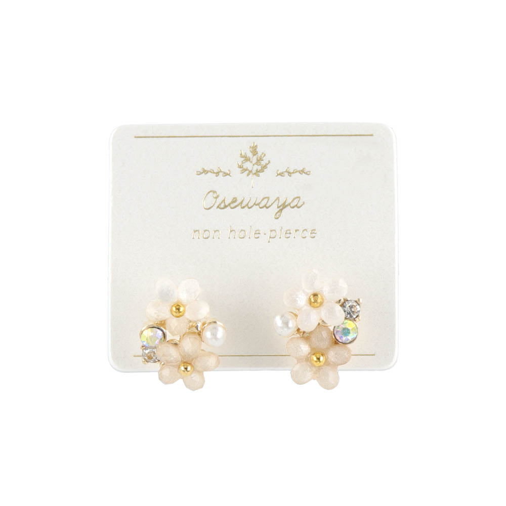 Flower Bunch Invisible Clip On Earrings