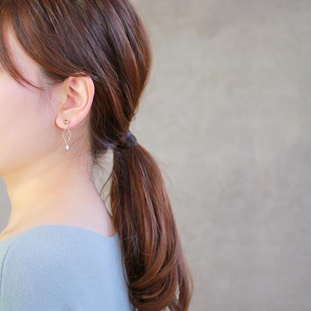 Rhombus Cubic Zirconia Invisible Clip On Earrings