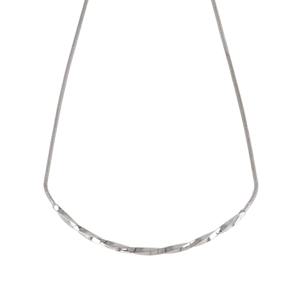 Twisted Bar Snake Chain Necklace