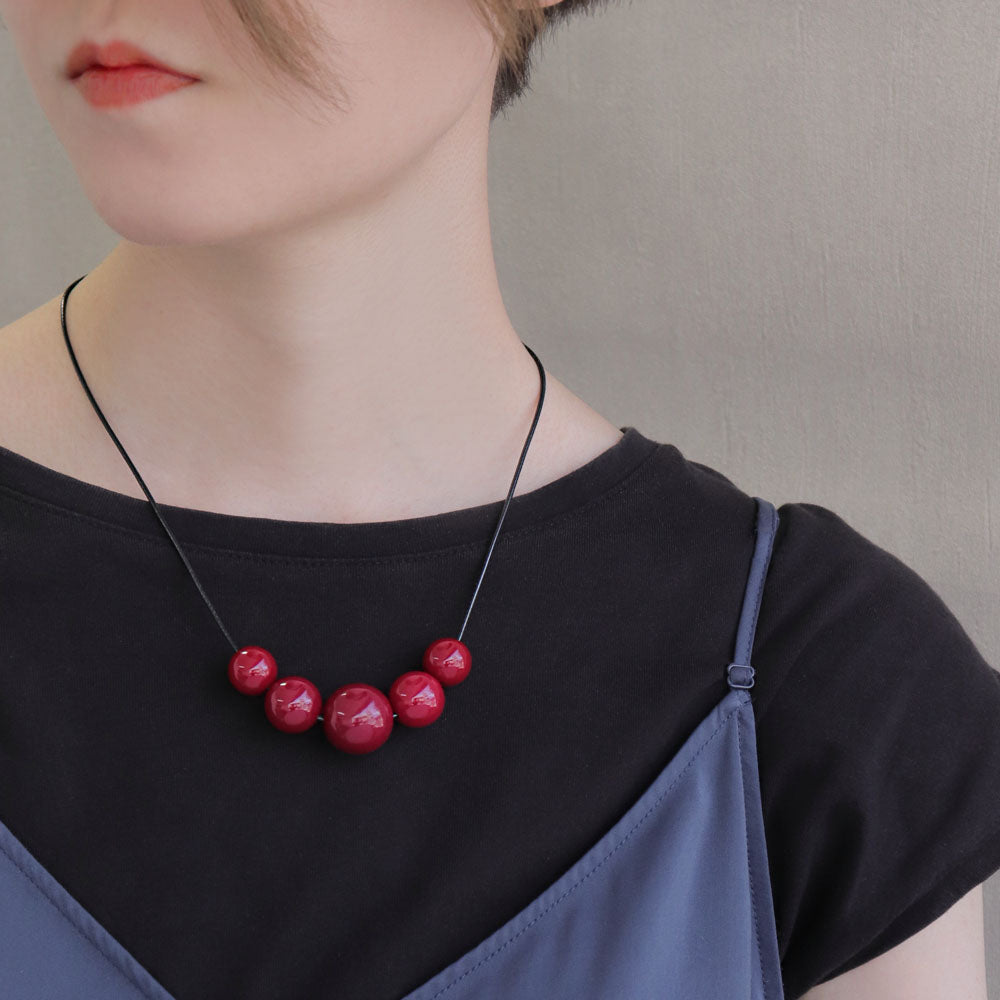 Red Ball Station Necklace