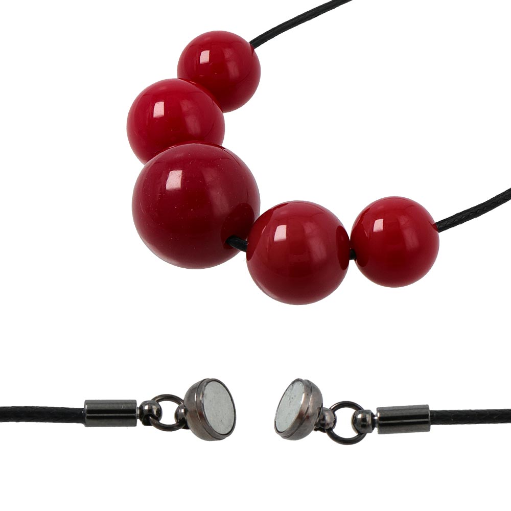 Red Ball Station Necklace