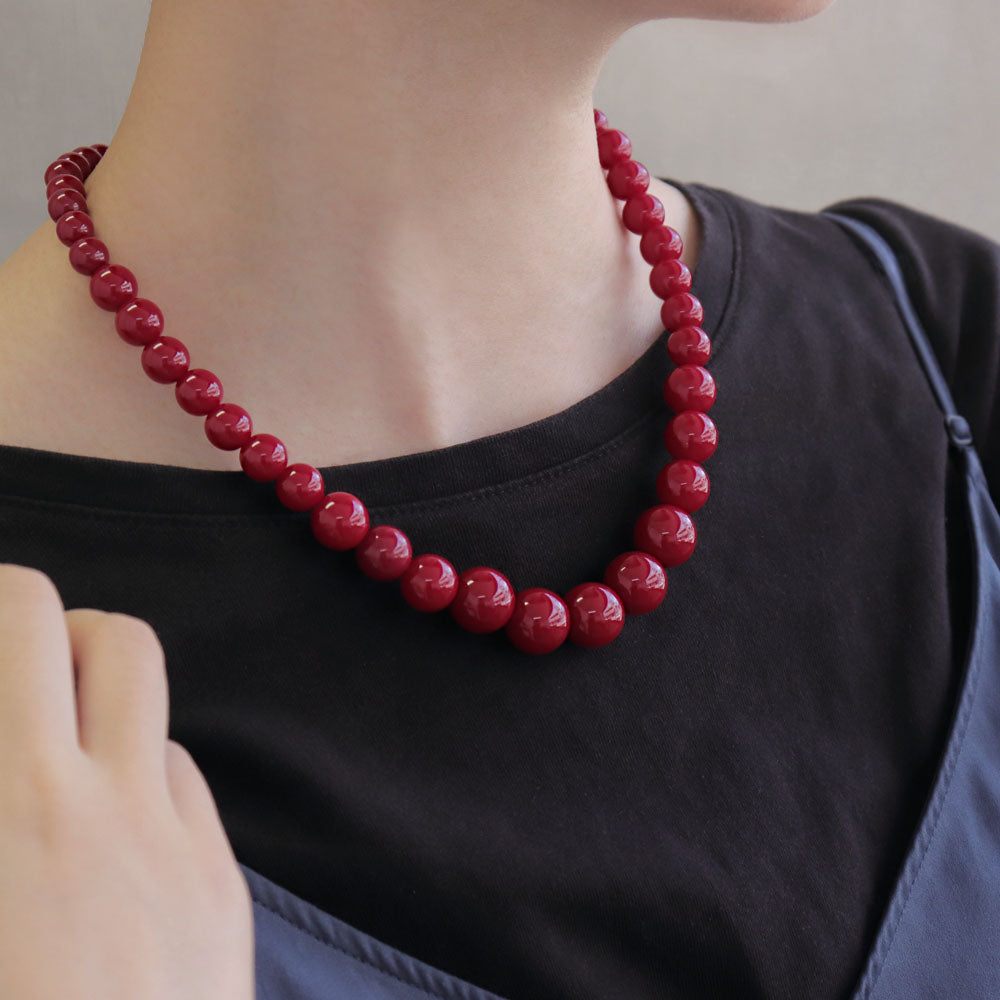 Red Ball Statement Necklace