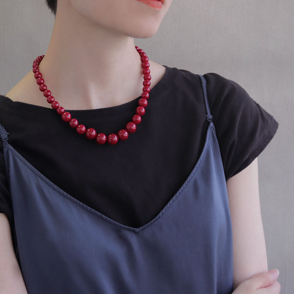 Red Ball Statement Necklace