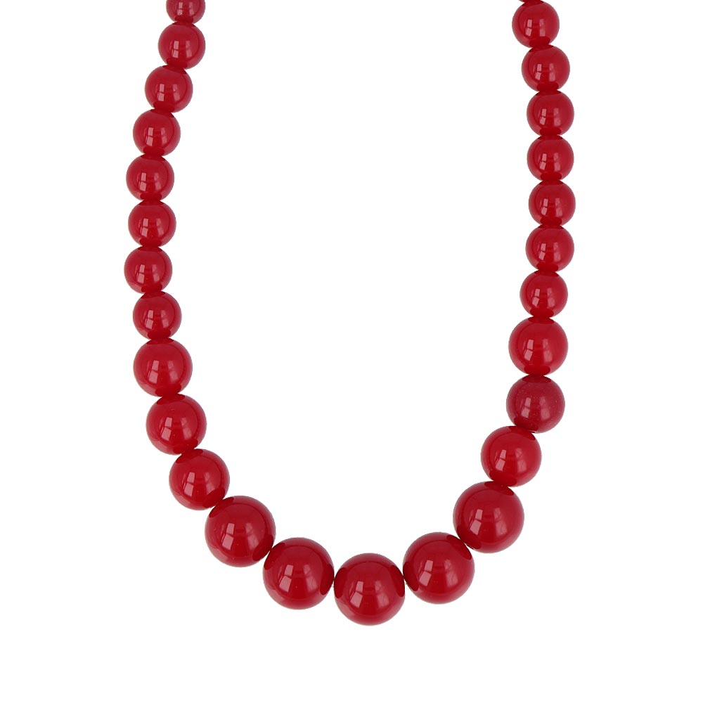 Red Ball Statement Necklace