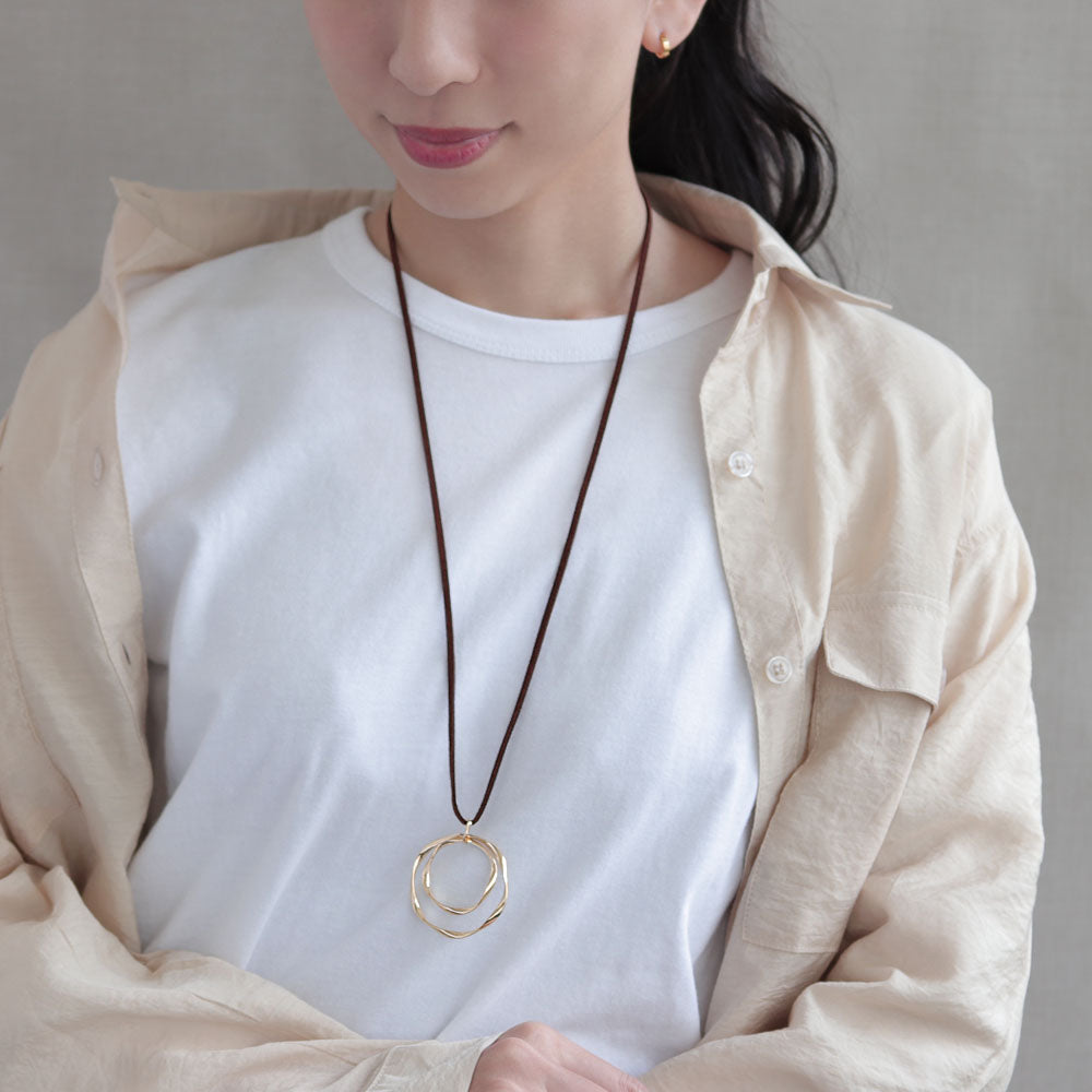 Double Circle Cord Necklace