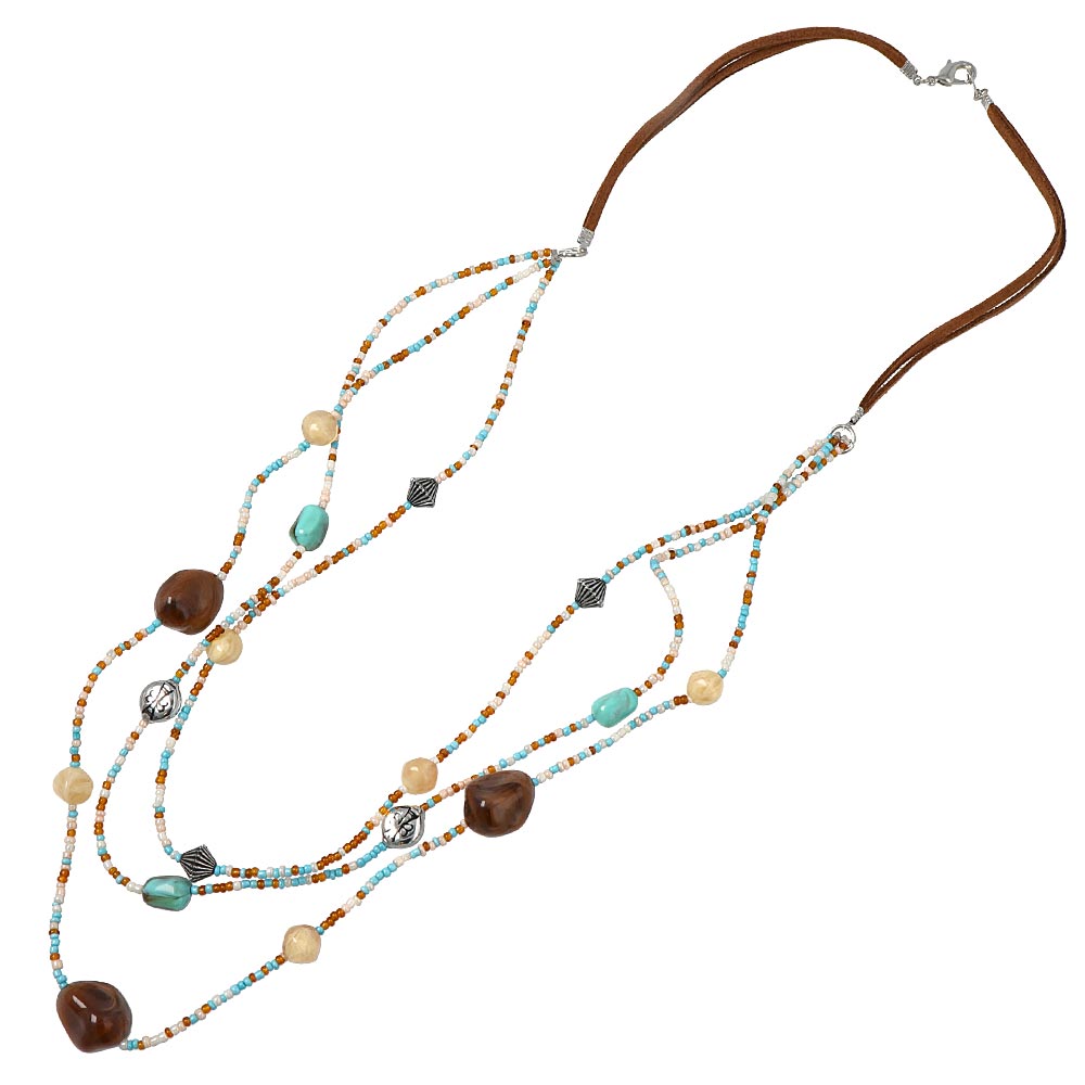 Multi Beaded Long Necklace