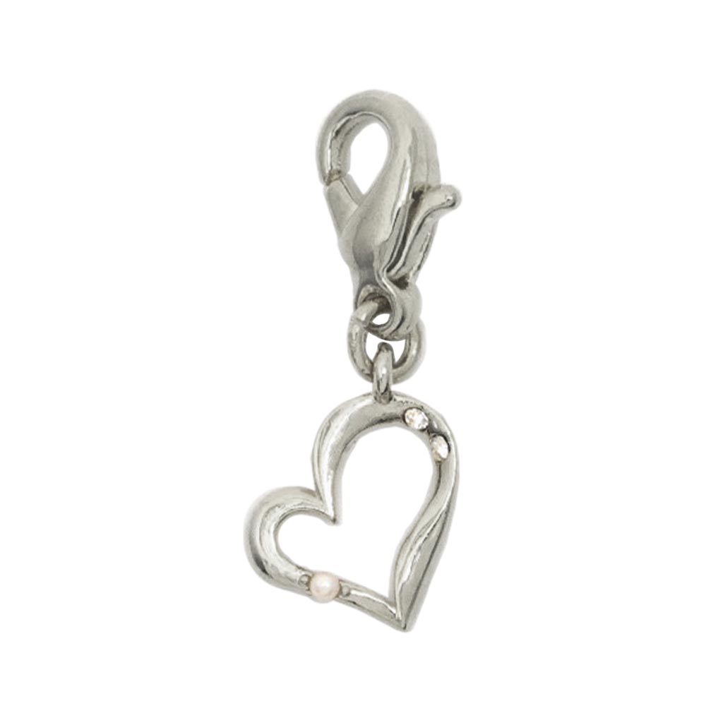 Open Heart Clip On Face Mask Charm