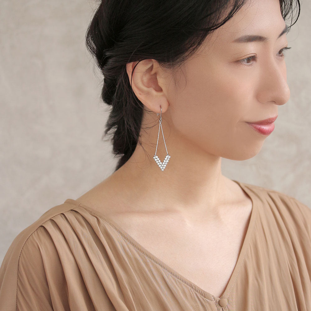 Jeweled Pointy Drop Earrings