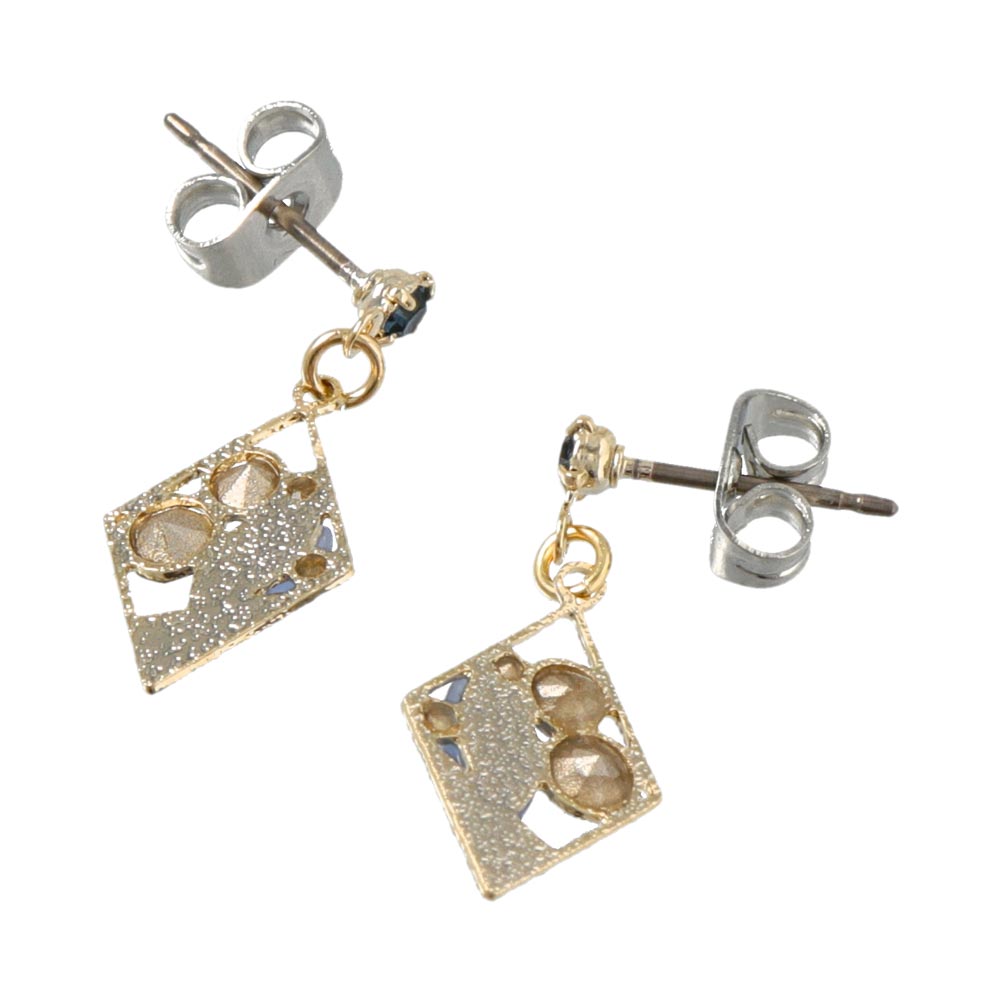 Jeweled Rhombus Titanium Earrings