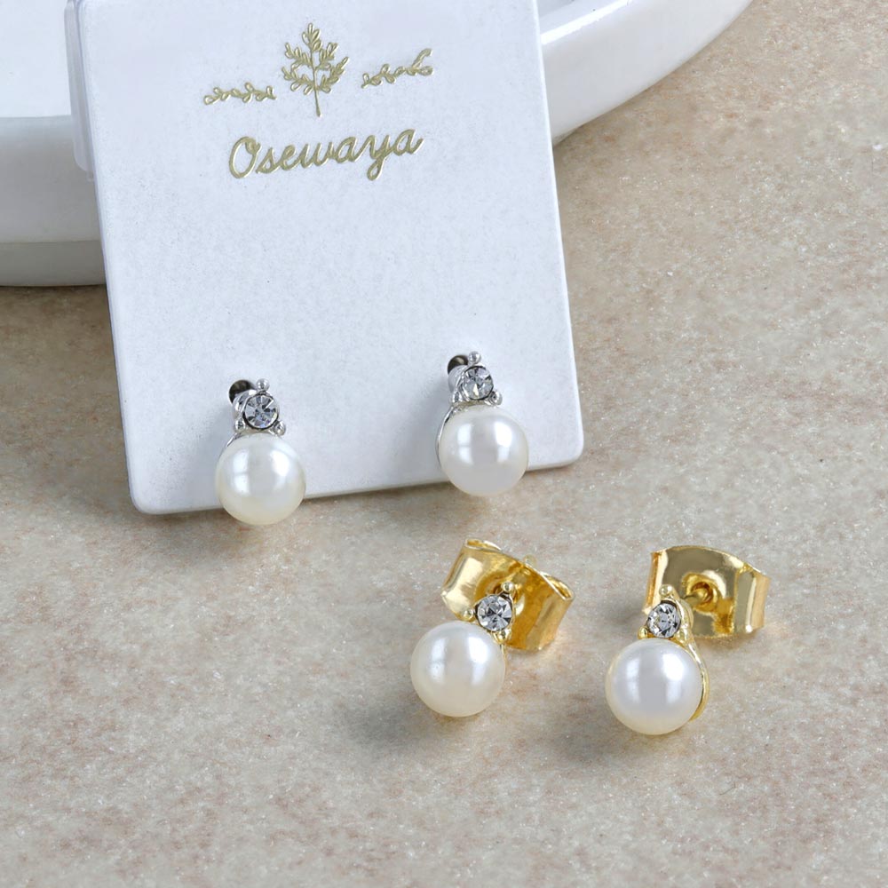 Small Pearl Stud Earrings - osewaya