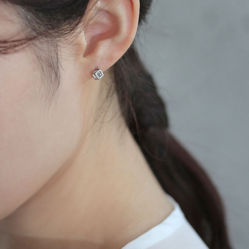 925 Silver Cube Studs