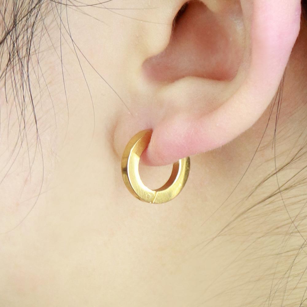 Surgical steel gold hoop on sale earrings