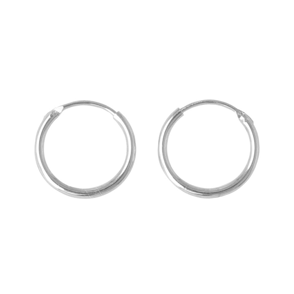 Sterling Silver Round Hoop Earrings - osewaya