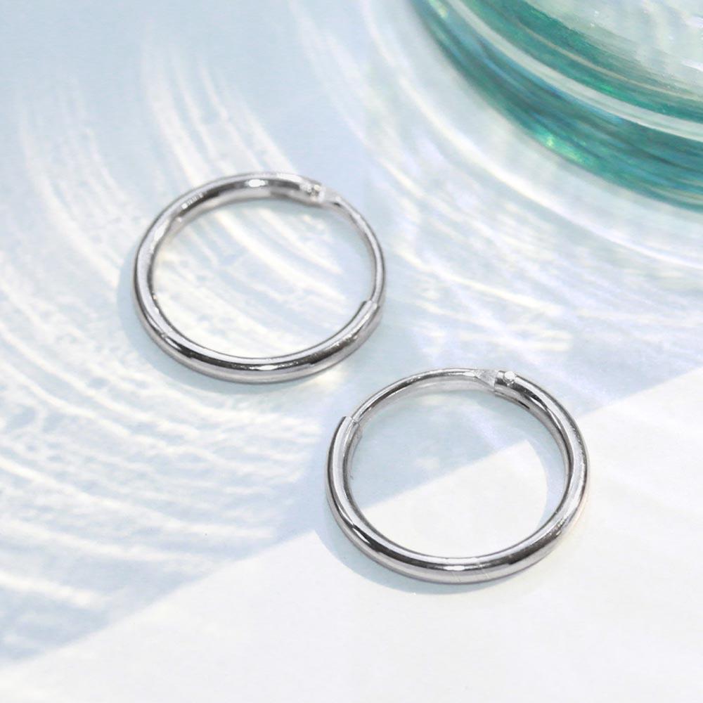 925 Silver Round Hoop Earrings - osewaya