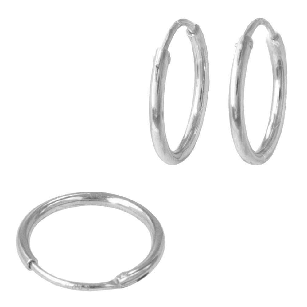 925 Silver Round Hoop Earrings