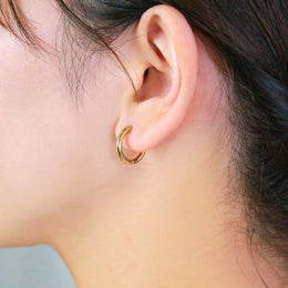 Thick Polished Hoop Earrings - Osewaya