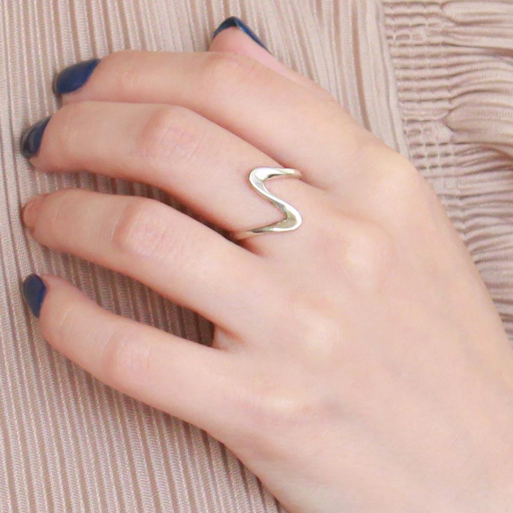 Wave Sterling Silver Free Size Ring