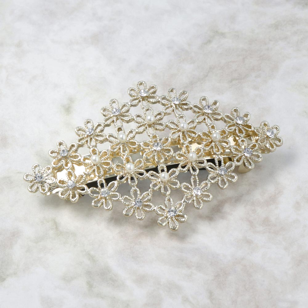 Flower Rhombus Hair Barrette