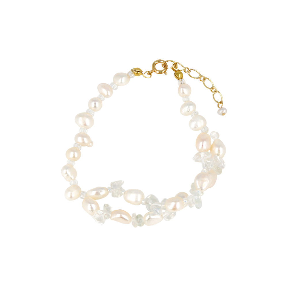 Freshwater Pearl and Natural Stone Bracelet