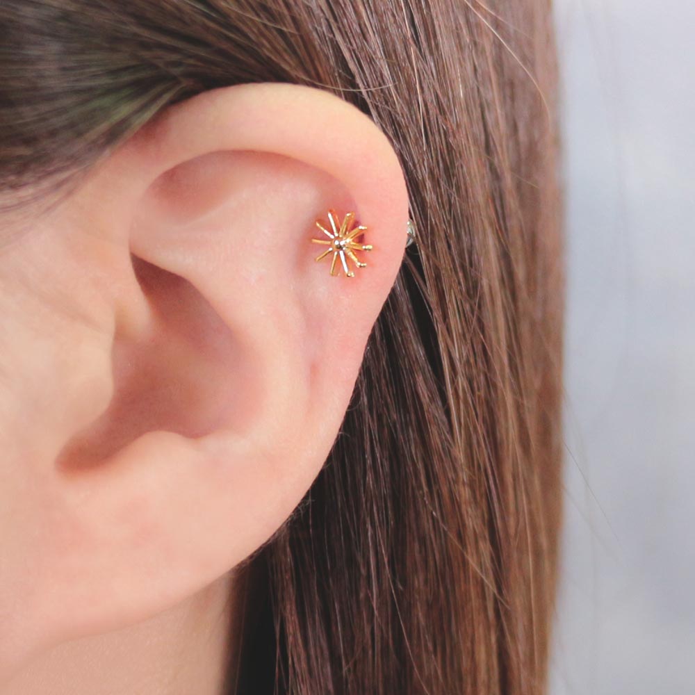 Flower Barbell Earrings