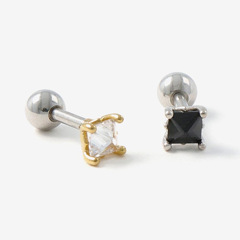 Square Barbell Earring
