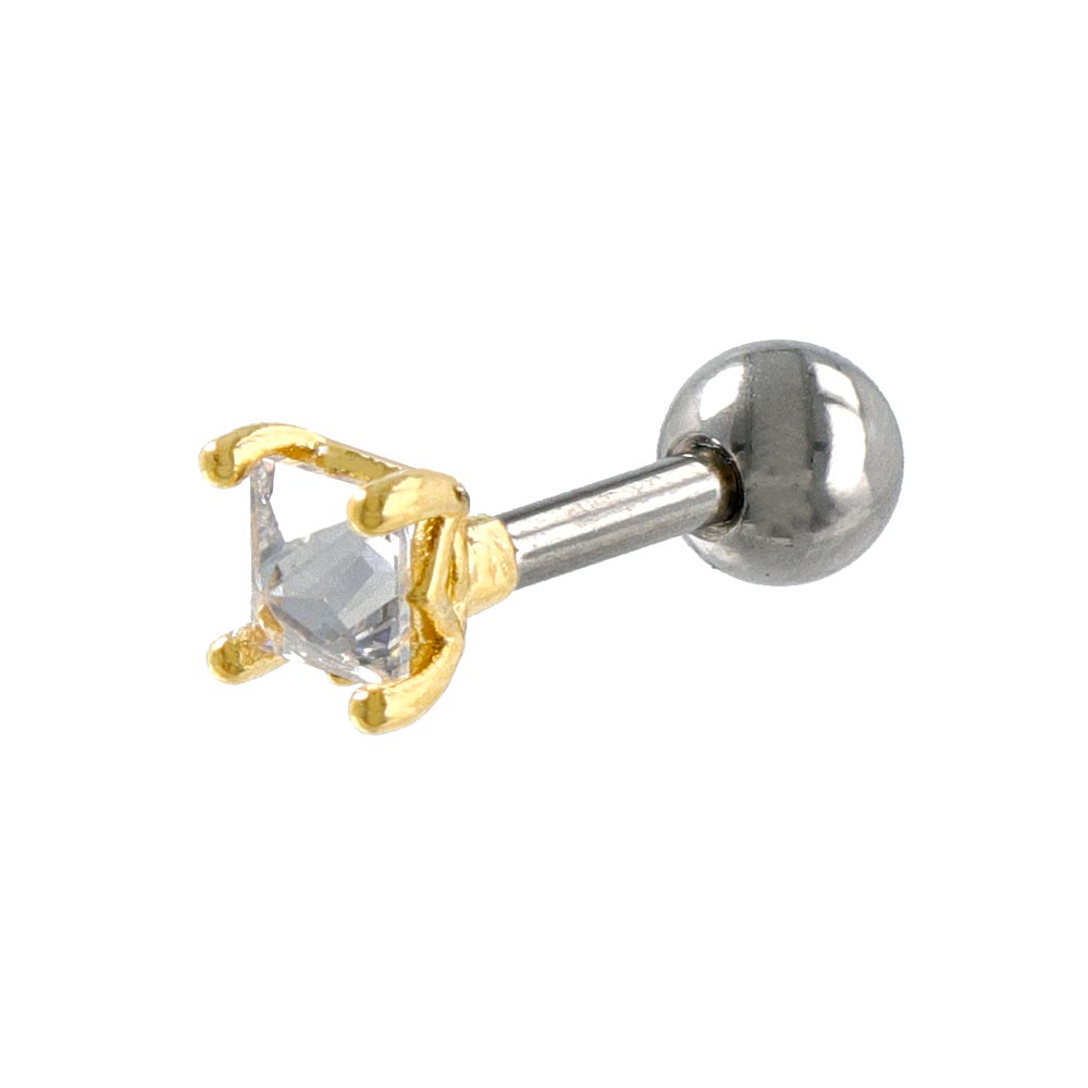 Square Barbell Earring