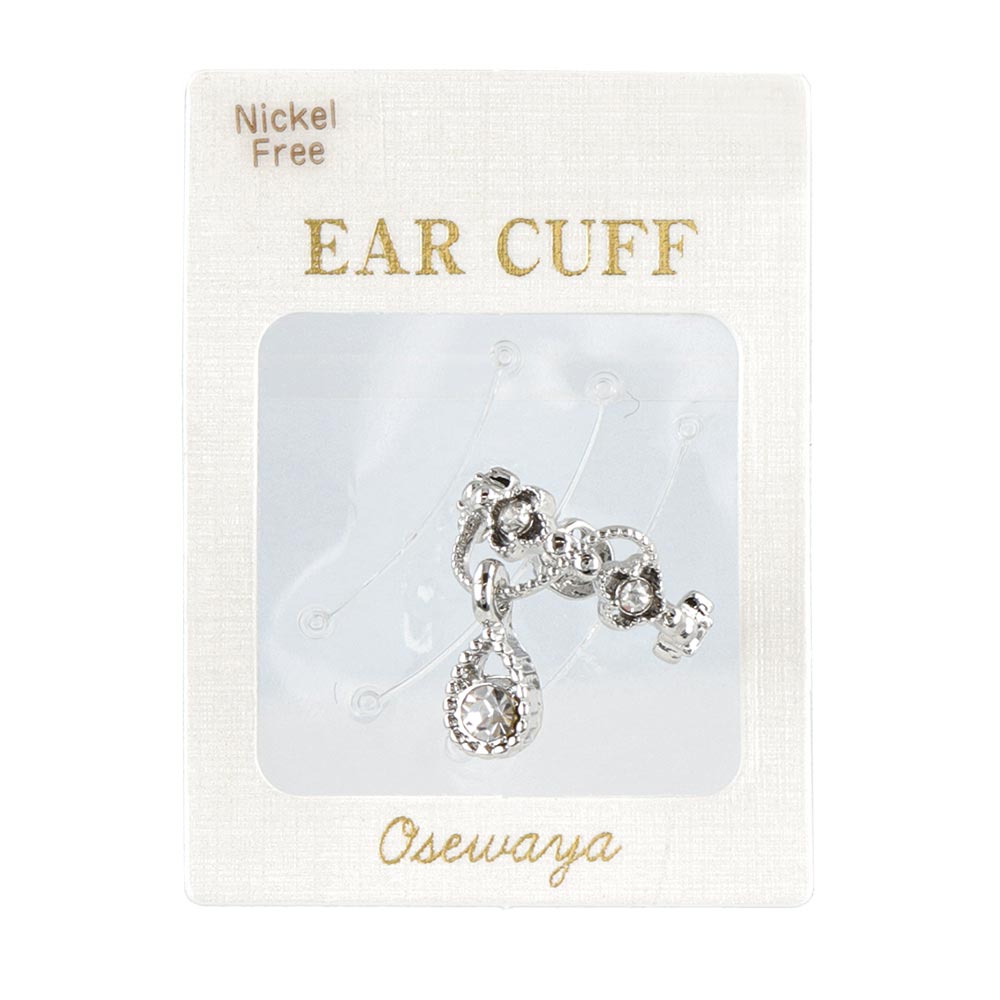 Drop Stone Flower Ear Cuff