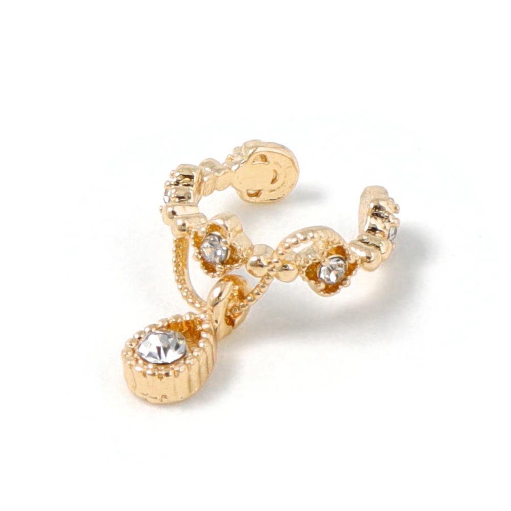 Drop Stone Flower Ear Cuff
