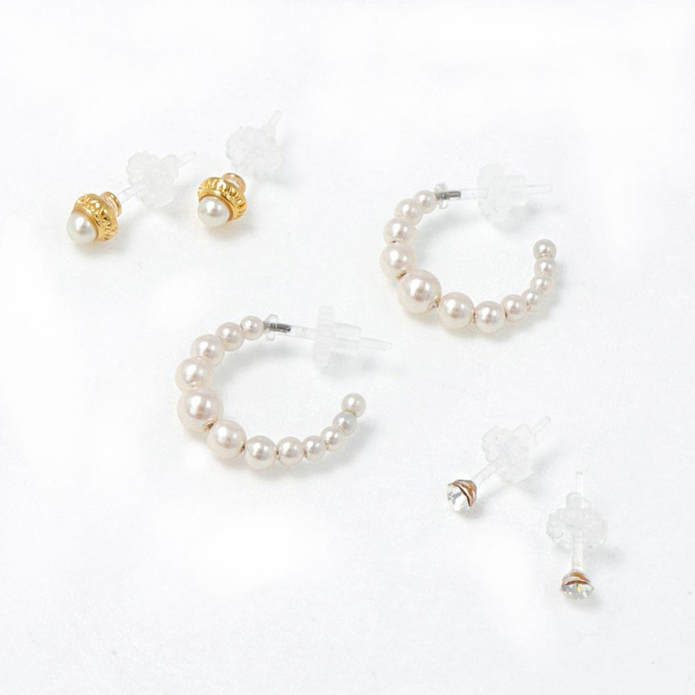 Everyday Pearl Plastic Earring Set - osewaya
