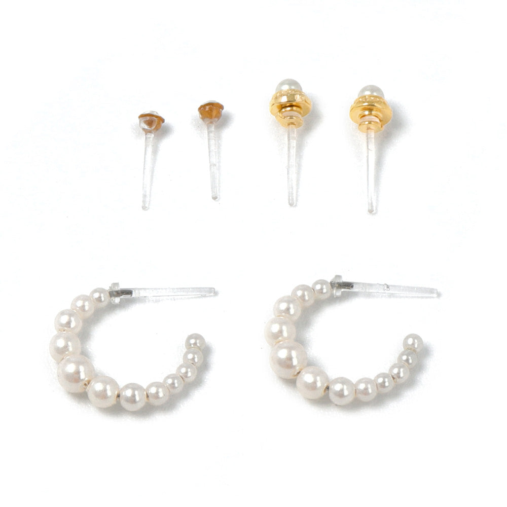 Everyday Pearl Plastic Earring Set