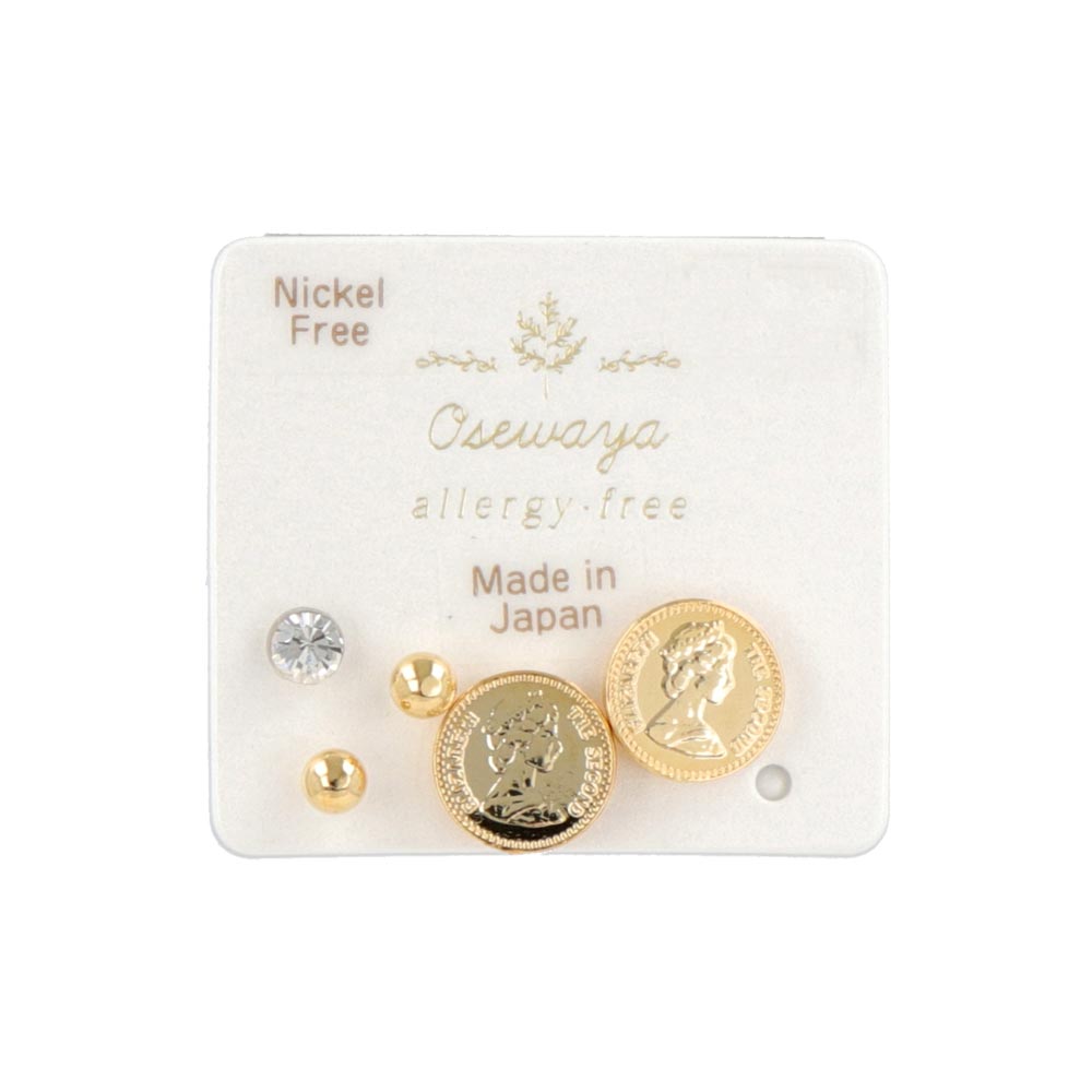 Coin Motif Plastic Earring Set