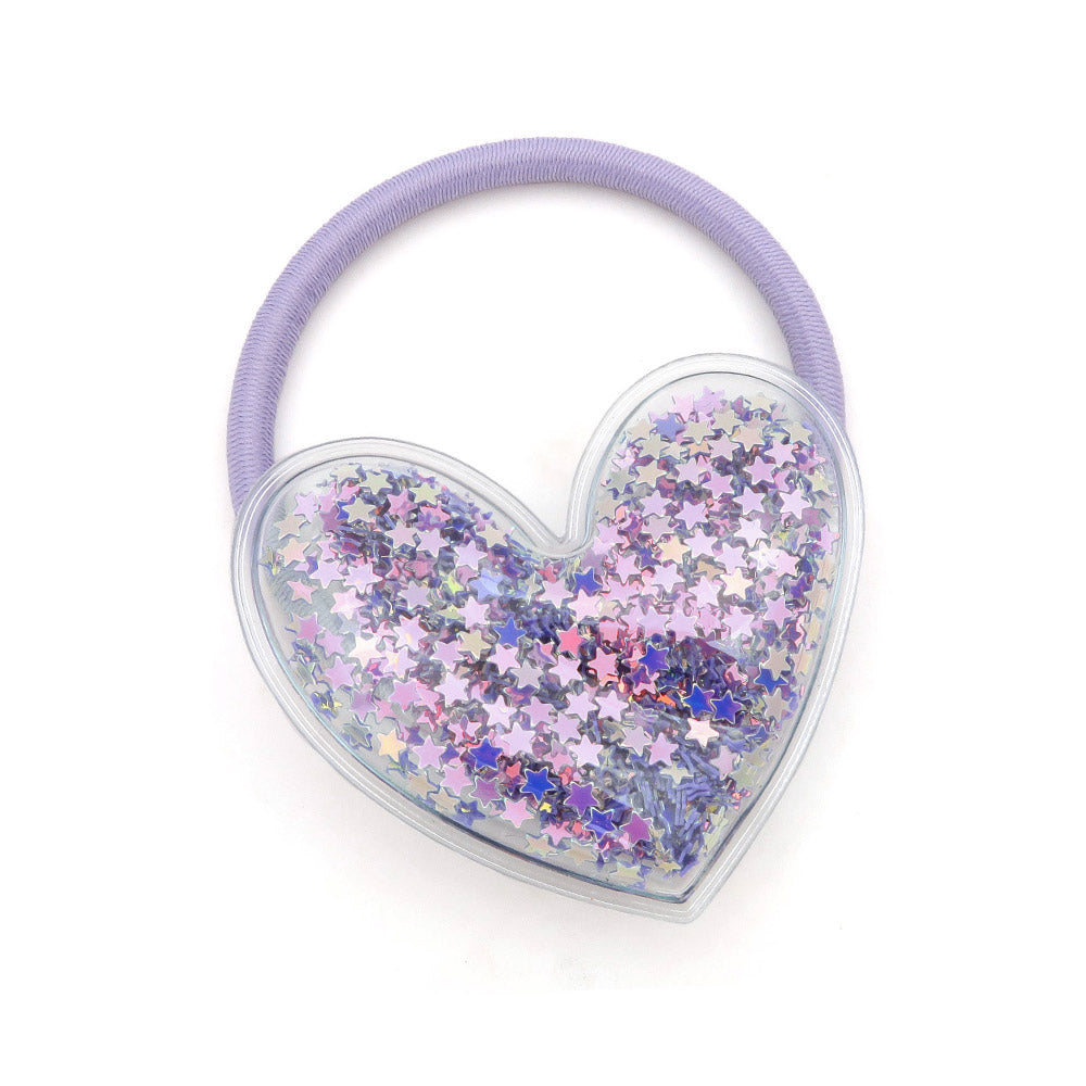 Sparkle Heart Shaker Hair Tie