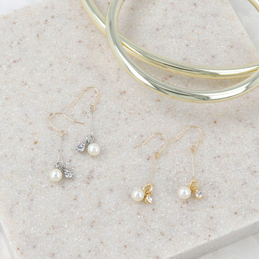 Drop Pearl 18K Gold Hook Earrings - osewaya