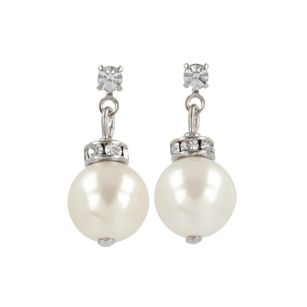 Pearl and Stone 18K Gold Post Earrings