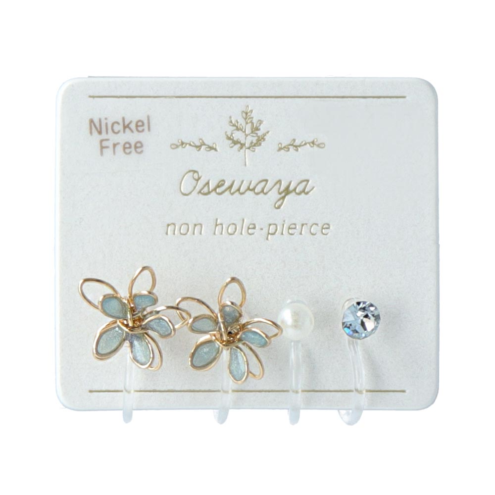 Flower Invisible Clip On Earring Set