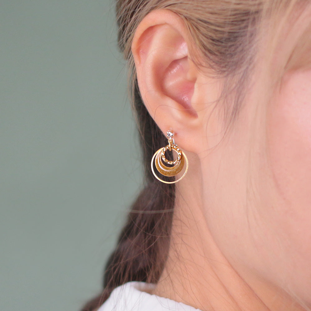 Multi Circle Invisible Clip On Earrings