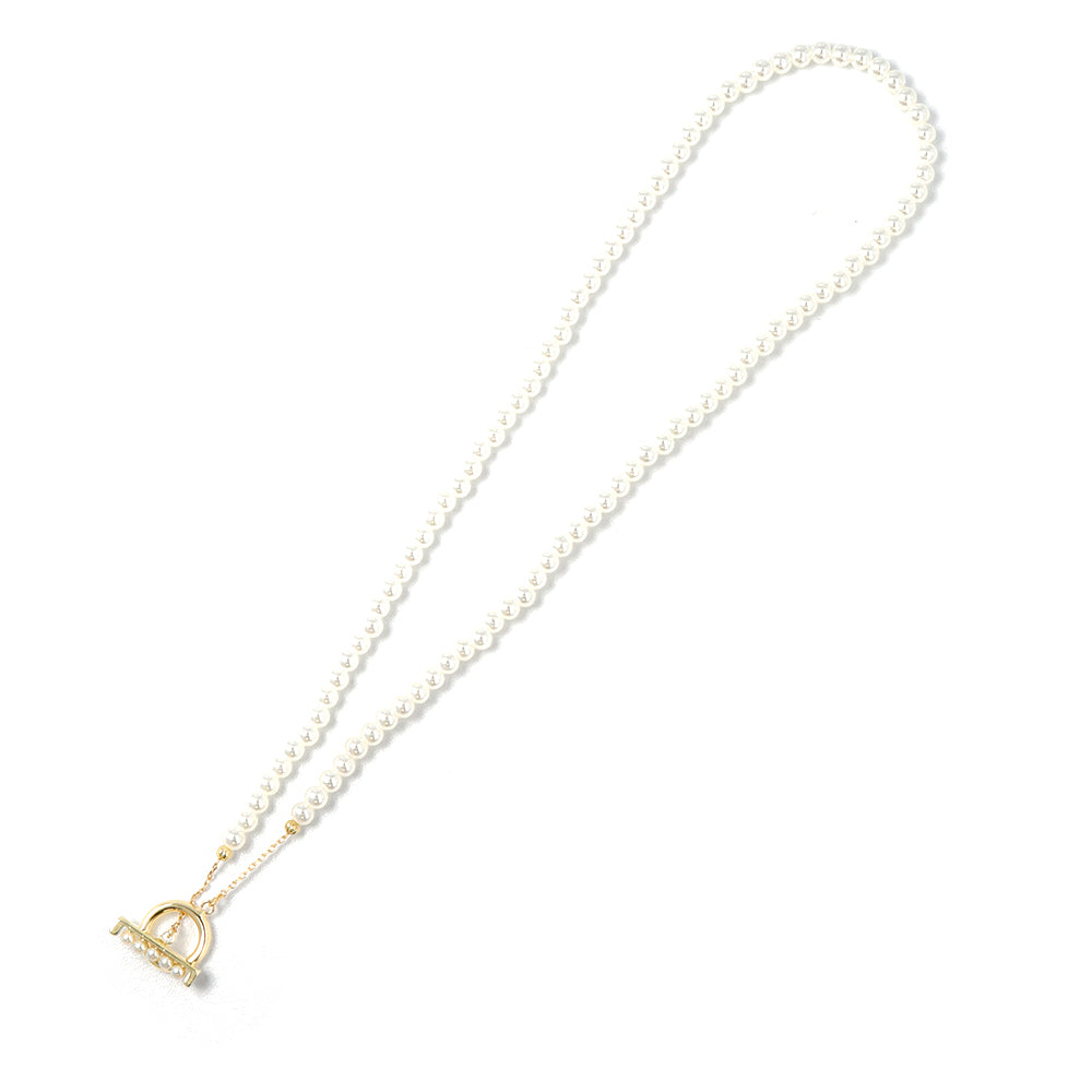 Pearl T Bar Necklace
