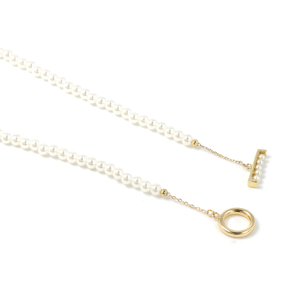 Pearl T Bar Necklace