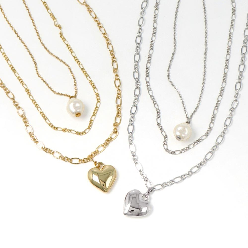 Multi Strand Heart Necklace - osewaya
