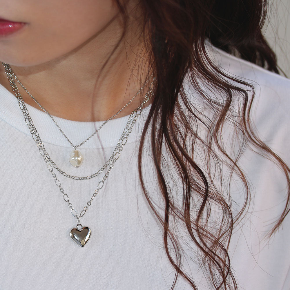 Multi Strand Heart Necklace
