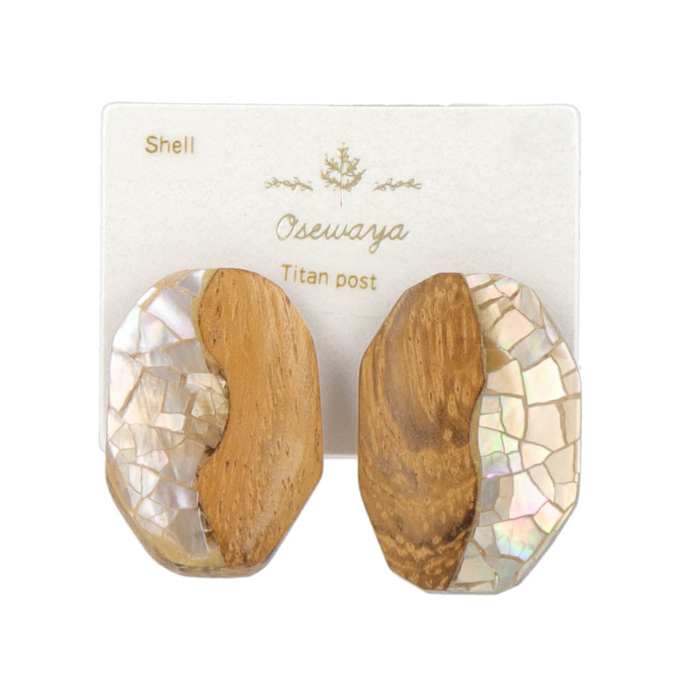 Wood and Shell Earrings