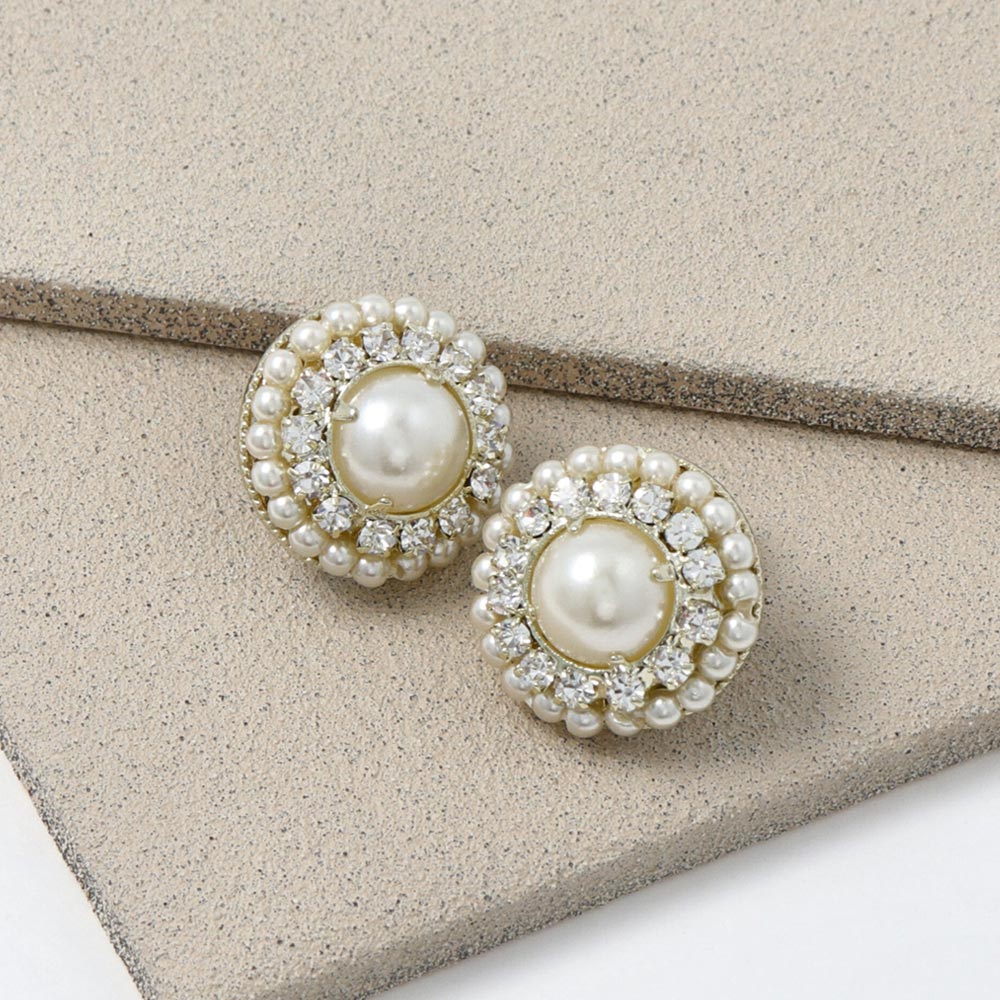 Pearl Pave Titanium Earrings - osewaya