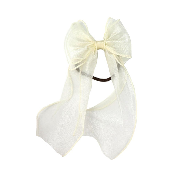 OSEWAYA Sheer Bow Hair Tie, White