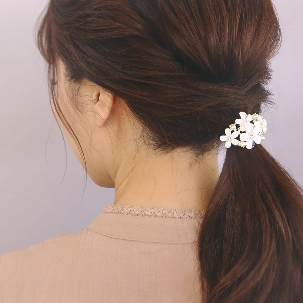 Flower and Pearl Hair Tie