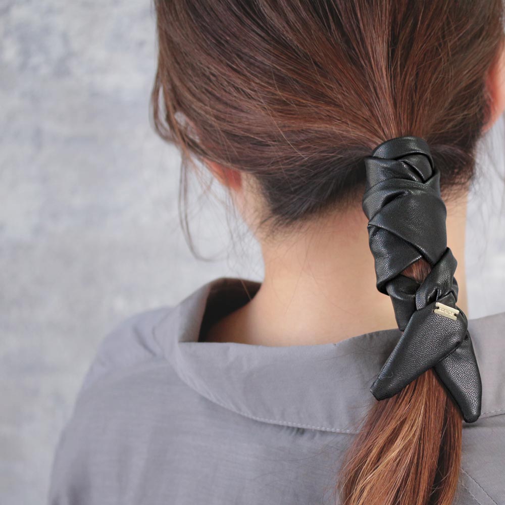 Faux Leather Wire Hair Wrap