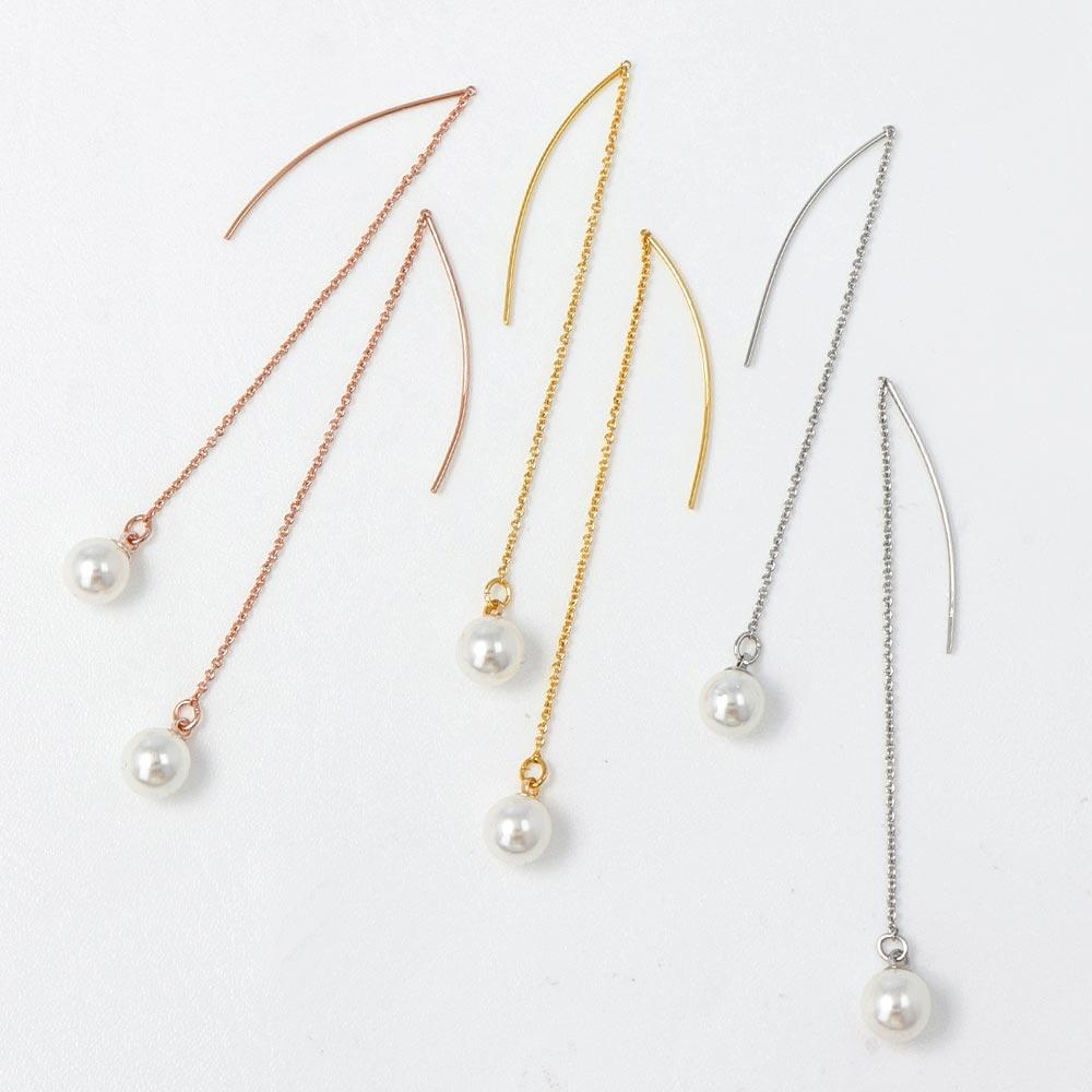 Pearly Threader Earrings - osewaya