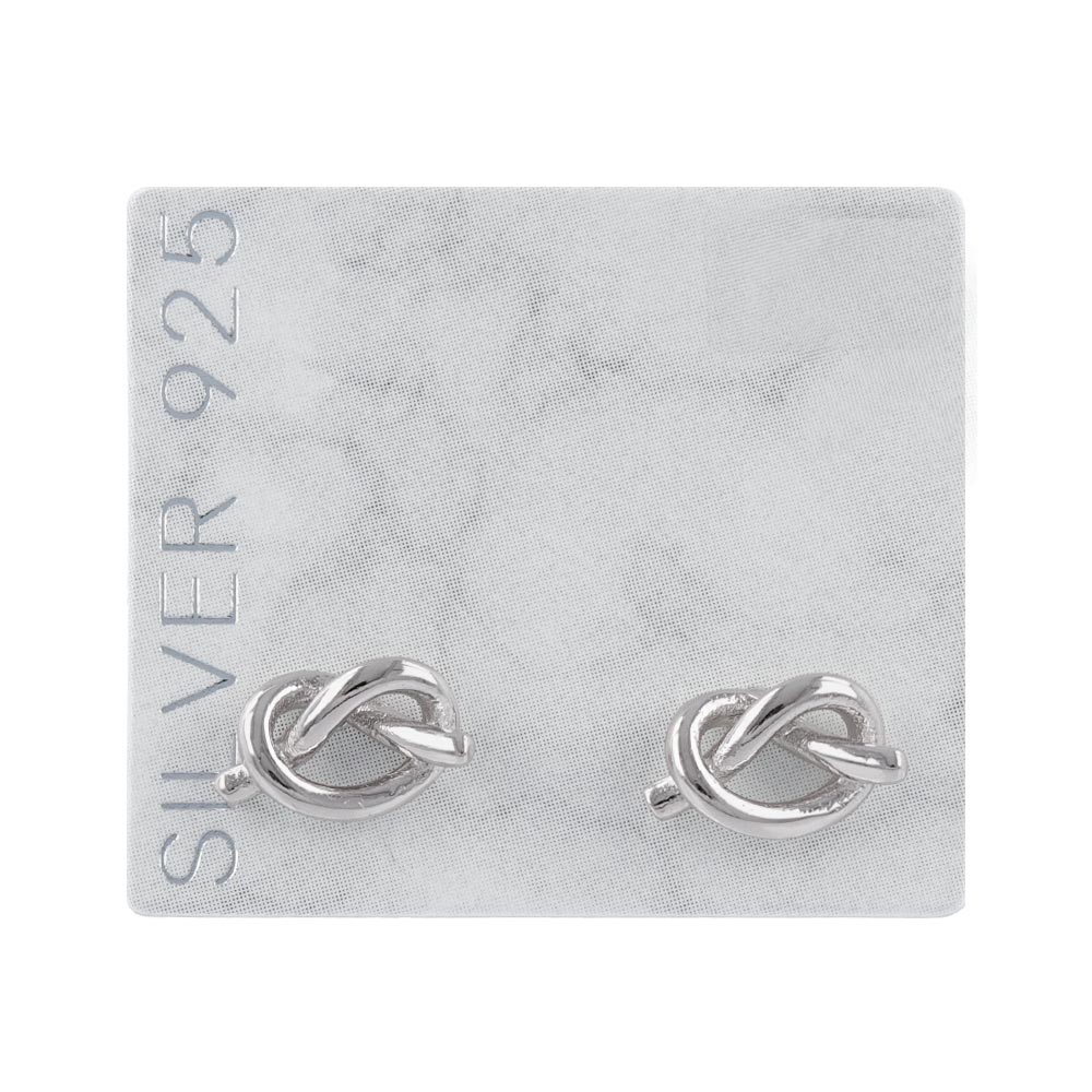 925 Silver Cubic Zirconia Knot Earrings
