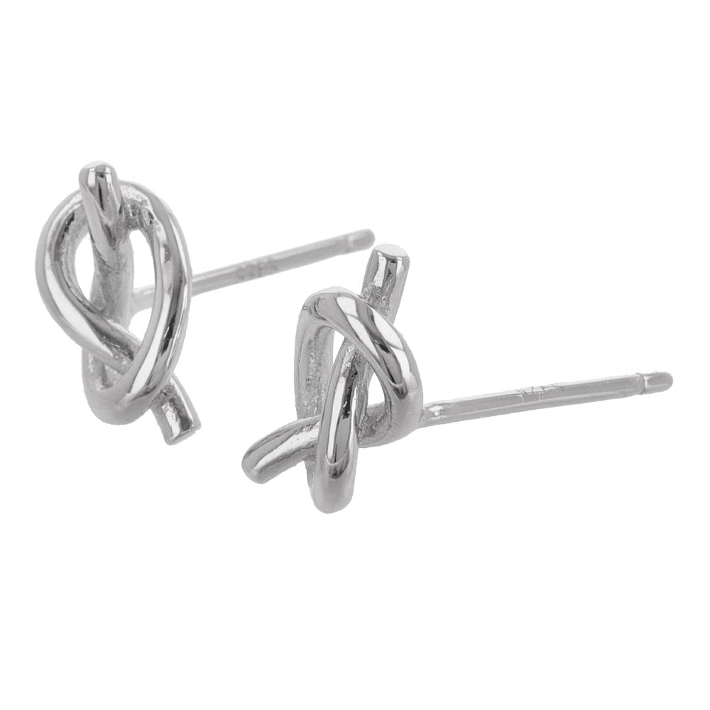 925 Silver Cubic Zirconia Knot Earrings